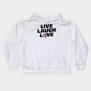 Live - Laugh - Love - Spooky Skull Humor Kids Hoodie